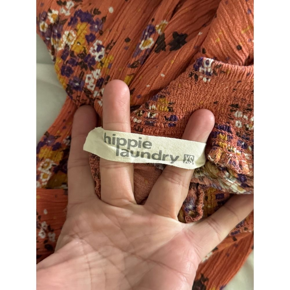 Hippie Laundry Women's Floral Print Wide Palazzo Pants Drawstring Waist Size XS - Picture 3 of 5